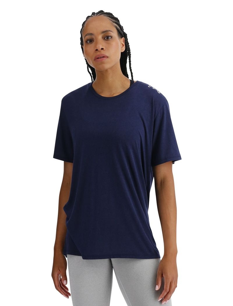 T-Shirt Tyr Ultrasoft Legere Tech Femme Bleu Marine | 38915310WIV