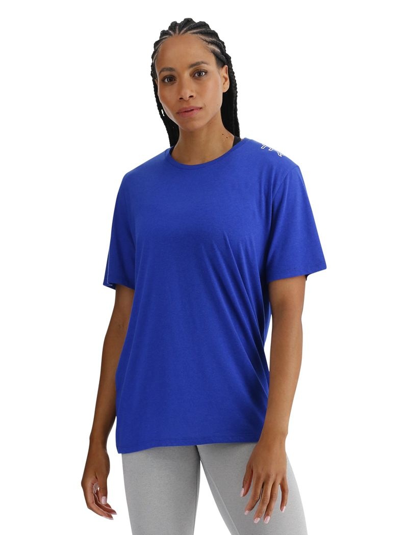 T-Shirt Tyr Ultrasoft Legere Tech Femme Bleu | 45514360IGO