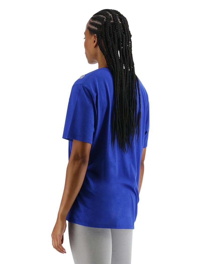 T-Shirt Tyr Ultrasoft Legere Tech Femme Bleu | 45514360IGO