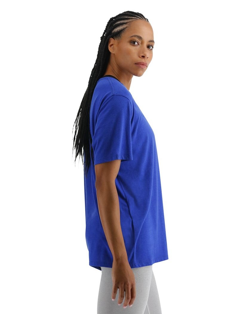 T-Shirt Tyr Ultrasoft Legere Tech Femme Bleu | 45514360IGO