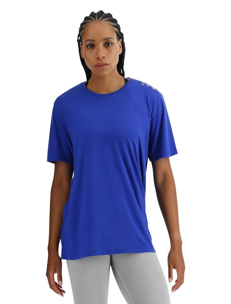 T-Shirt Tyr Ultrasoft Legere Tech Femme Bleu | 45514360IGO