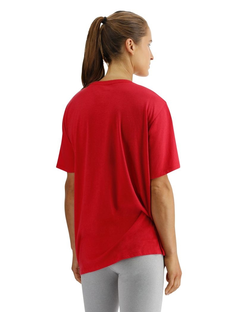 T-Shirt Tyr Ultrasoft Legere Tech Femme Rouge | 21800514JFC