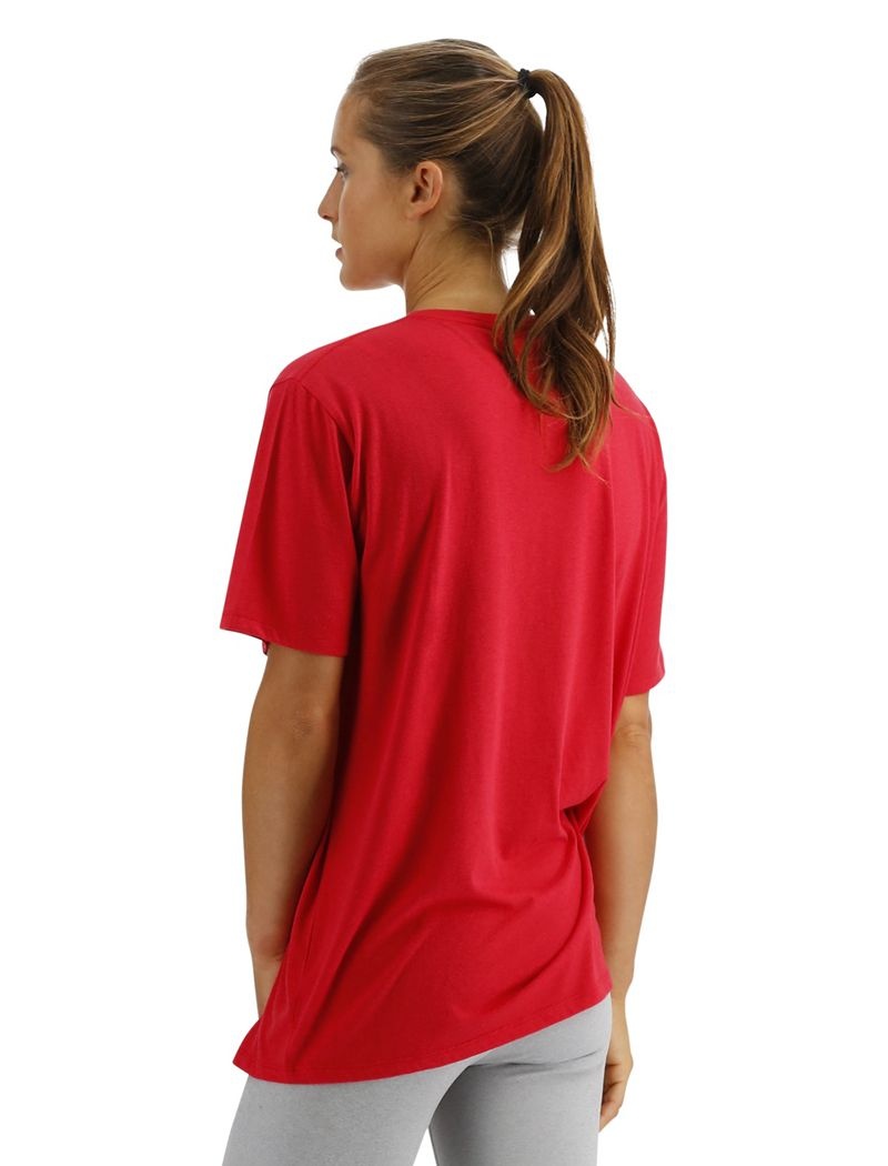 T-Shirt Tyr Ultrasoft Legere Tech Femme Rouge | 21800514JFC