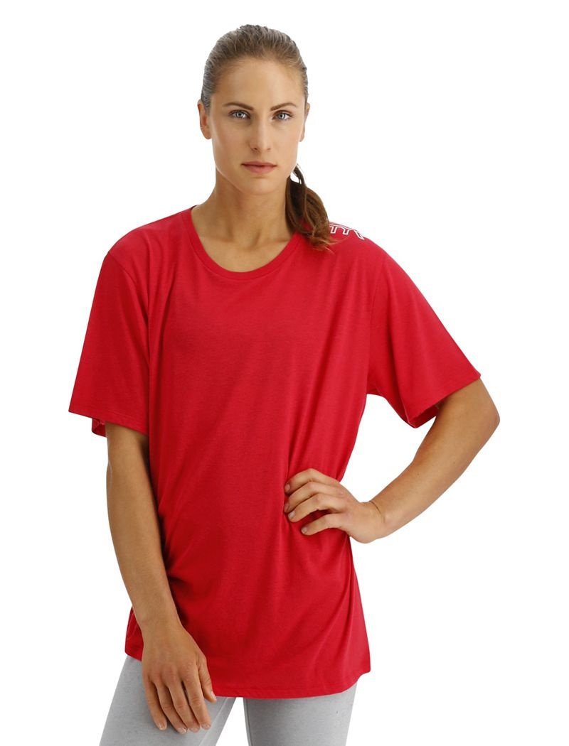 T-Shirt Tyr Ultrasoft Legere Tech Femme Rouge | 21800514JFC