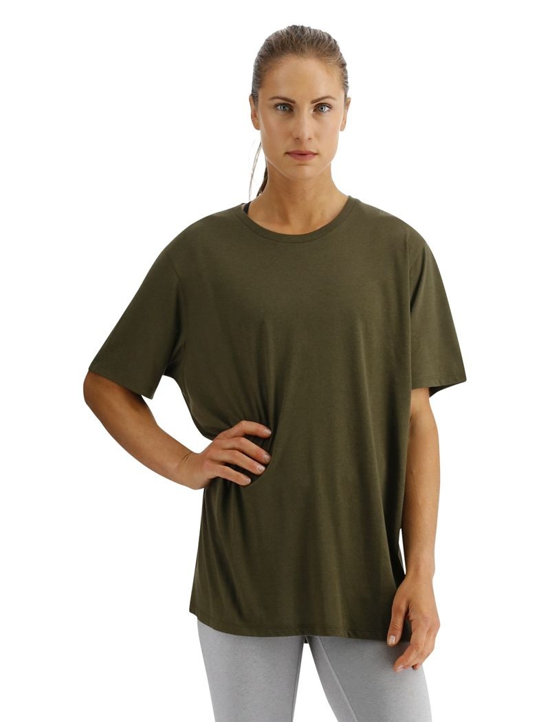 T-Shirt Tyr Ultrasoft Legere Tech Femme Vert Olive | 56584858FPP