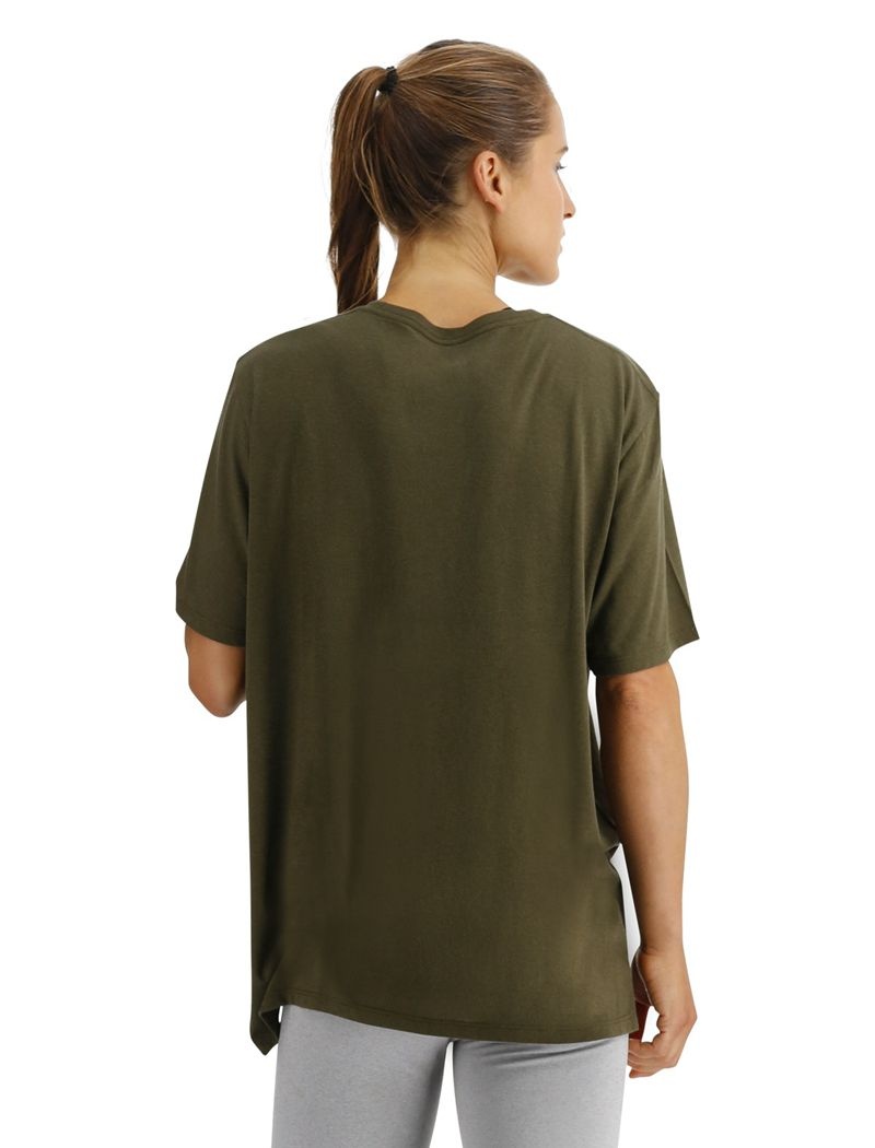 T-Shirt Tyr Ultrasoft Legere Tech Femme Vert Olive | 56584858FPP