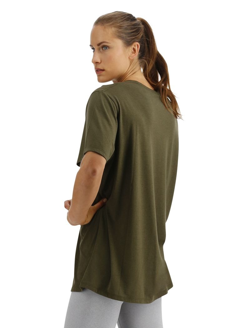 T-Shirt Tyr Ultrasoft Legere Tech Femme Vert Olive | 56584858FPP