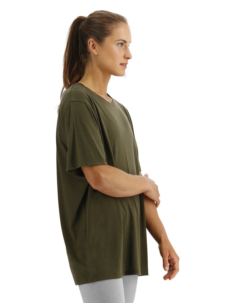 T-Shirt Tyr Ultrasoft Legere Tech Femme Vert Olive | 56584858FPP