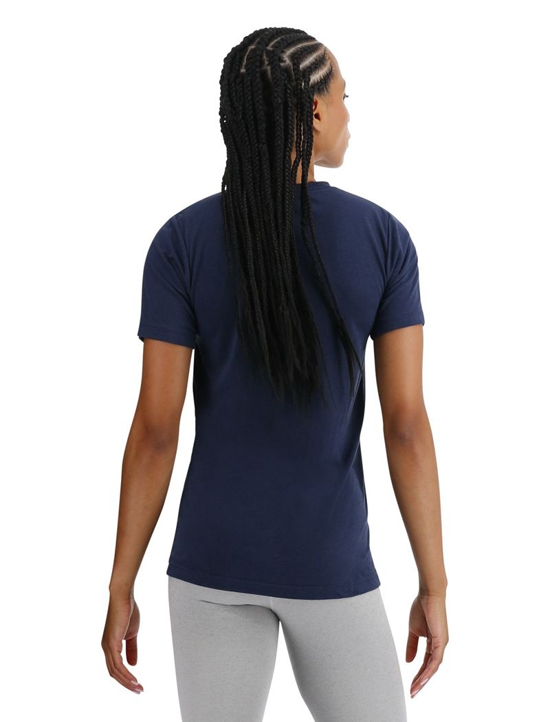 T-Shirt Tyr Ultrasoft Big Logo Tri-blend Tech Femme Bleu Marine | 13794306NZO