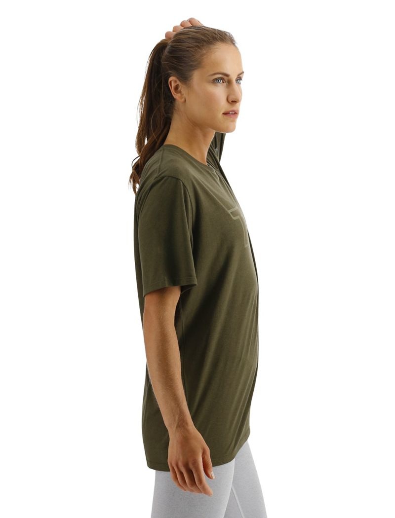 T-Shirt Tyr Ultrasoft Big Logo Tri-blend Tech Femme Vert Olive | 36278557GAV