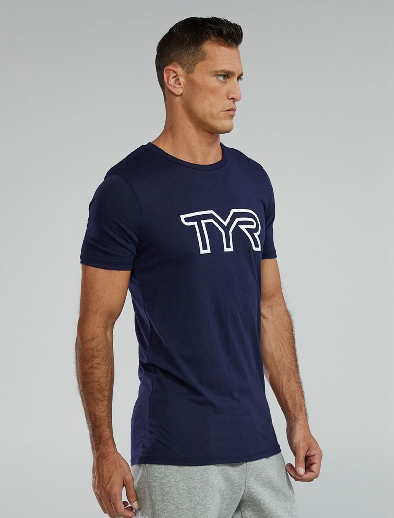 T-Shirt Tyr Ultrasoft Legere Tri Blend Tech Homme Bleu Marine | 95708397DTV