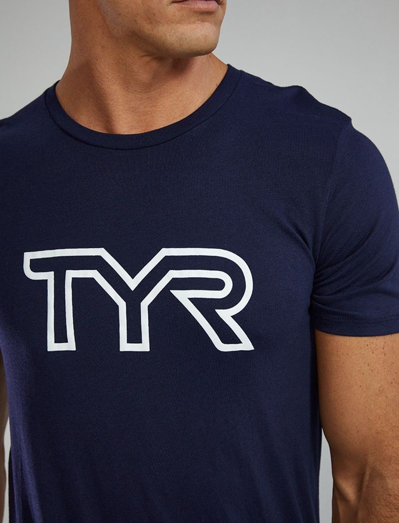 T-Shirt Tyr Ultrasoft Legere Tri Blend Tech Homme Bleu Marine | 95708397DTV