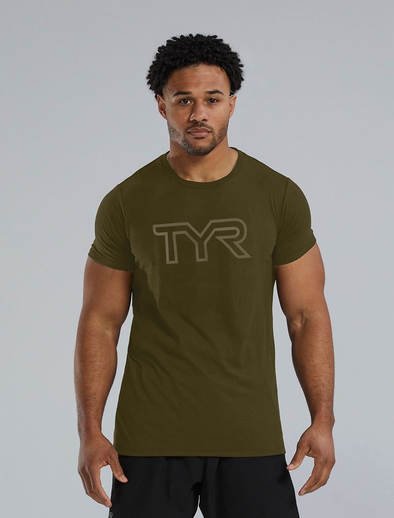 T-Shirt Tyr Ultrasoft Legere Tri Blend Tech Homme Vert Olive | 95357816OCB