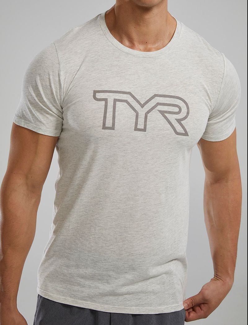 T-Shirt Tyr Ultrasoft Legere Tri Blend Tech Homme Grise | 54373000JYG