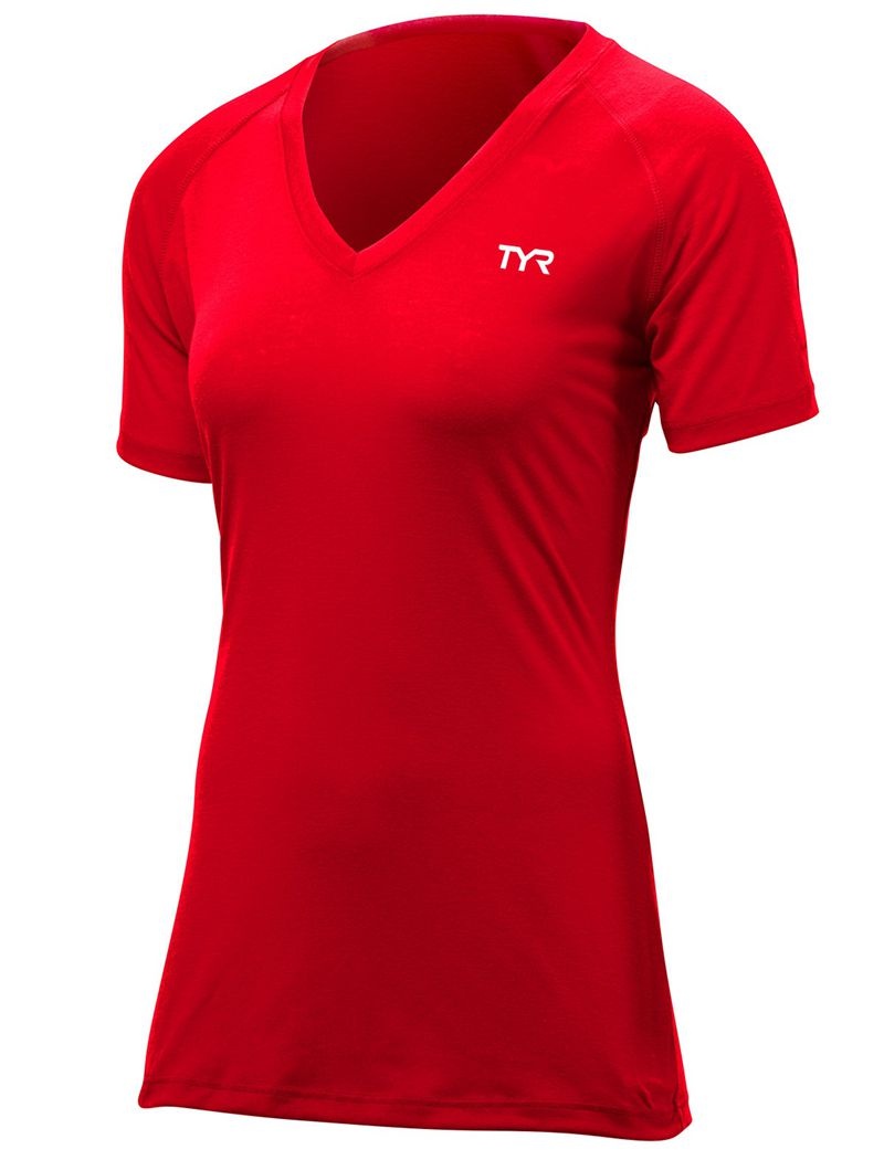 T-Shirt Tyr Alliance Tech Femme Rouge | 40022679QXN