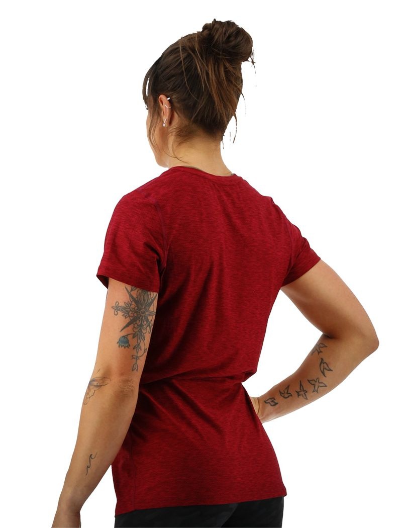 T-Shirt Tyr Airtec? Corta Sleeve Femme Bordeaux | 36482377EFM