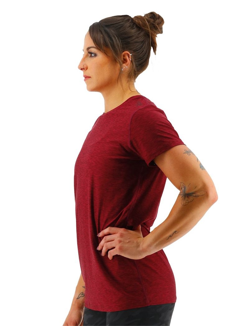 T-Shirt Tyr Airtec? Corta Sleeve Femme Bordeaux | 36482377EFM