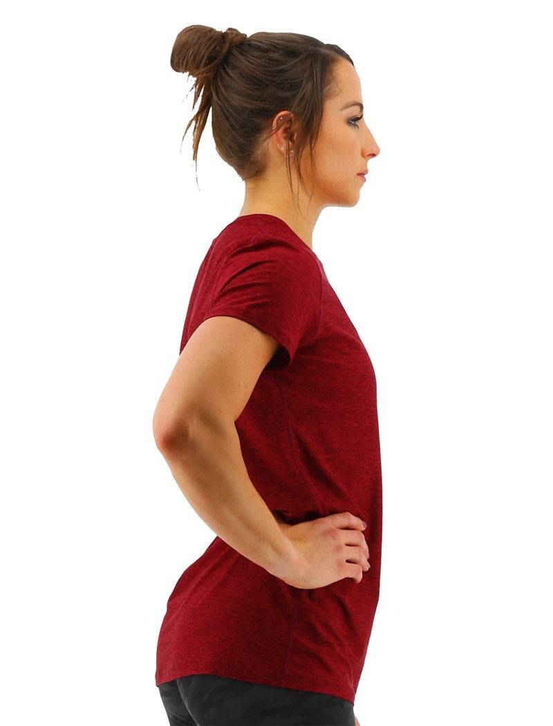 T-Shirt Tyr Airtec? Corta Sleeve Femme Bordeaux | 36482377EFM