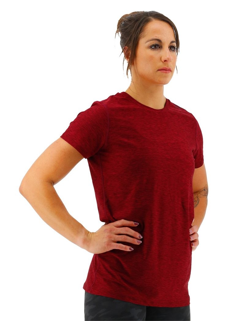 T-Shirt Tyr Airtec? Corta Sleeve Femme Bordeaux | 36482377EFM