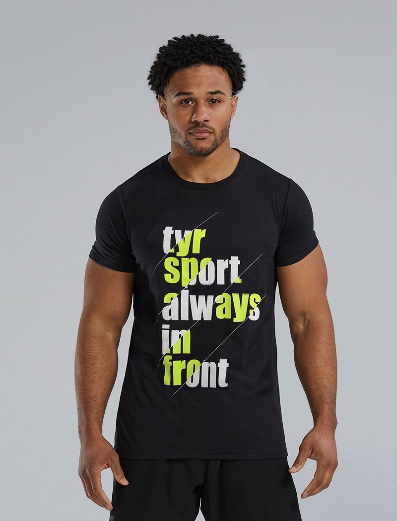 T-Shirt Tyr Ultrasoft? Corta Sleeve Graphique A.I.F. Homme Noir Vert | 51083891ISD