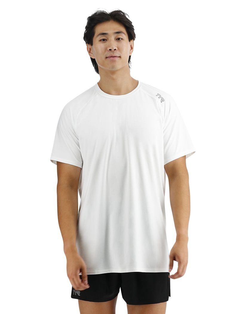 T-Shirt Tyr Climadry? Raglan Tech Homme Blanche | 17862944TBR