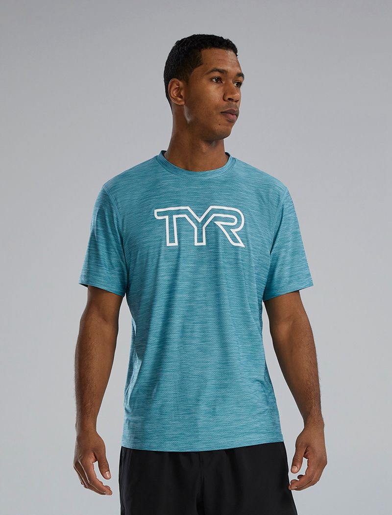 T-Shirt Tyr Airtec? Big Logo Homme Bleu | 13733608EYI