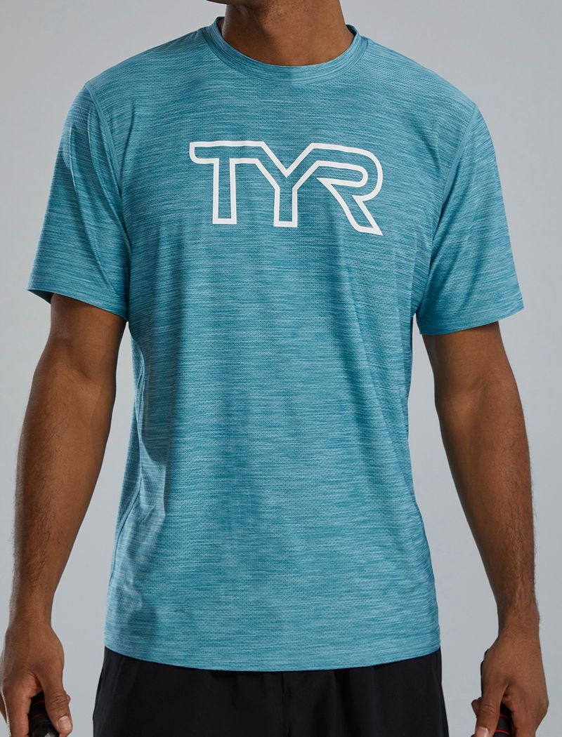 T-Shirt Tyr Airtec? Big Logo Homme Bleu | 13733608EYI