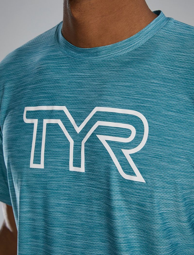 T-Shirt Tyr Airtec? Big Logo Homme Bleu | 13733608EYI