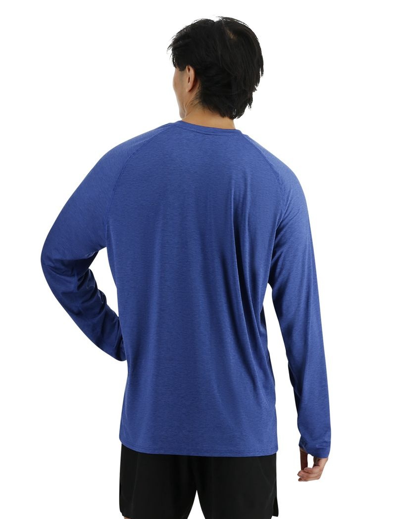 T-Shirt Tyr Climadry? Raglan Long Sleeve Tech Homme Bleu | 92086650HSG