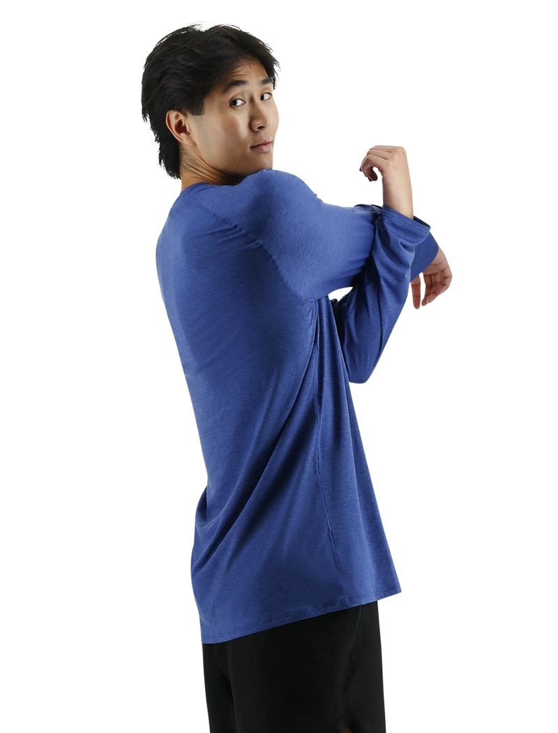 T-Shirt Tyr Climadry? Raglan Long Sleeve Tech Homme Bleu | 92086650HSG