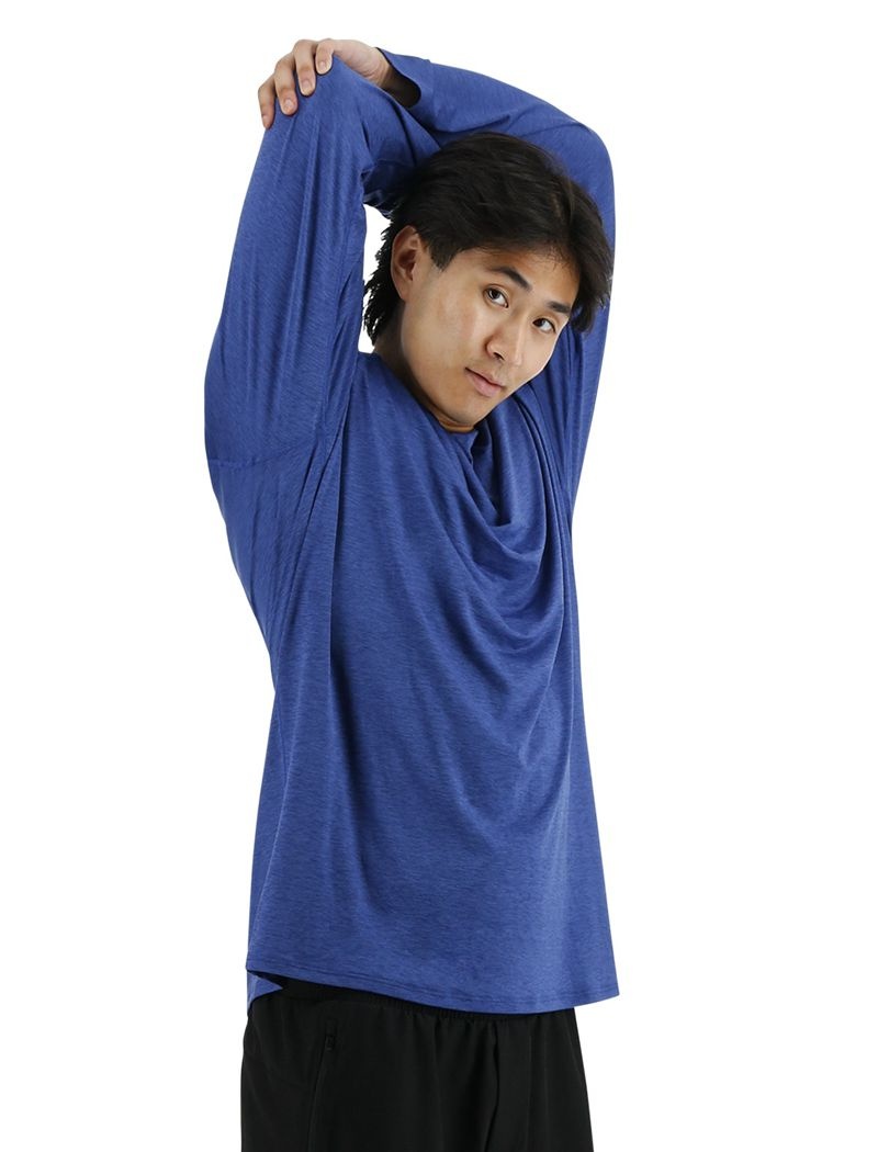 T-Shirt Tyr Climadry? Raglan Long Sleeve Tech Homme Bleu | 92086650HSG