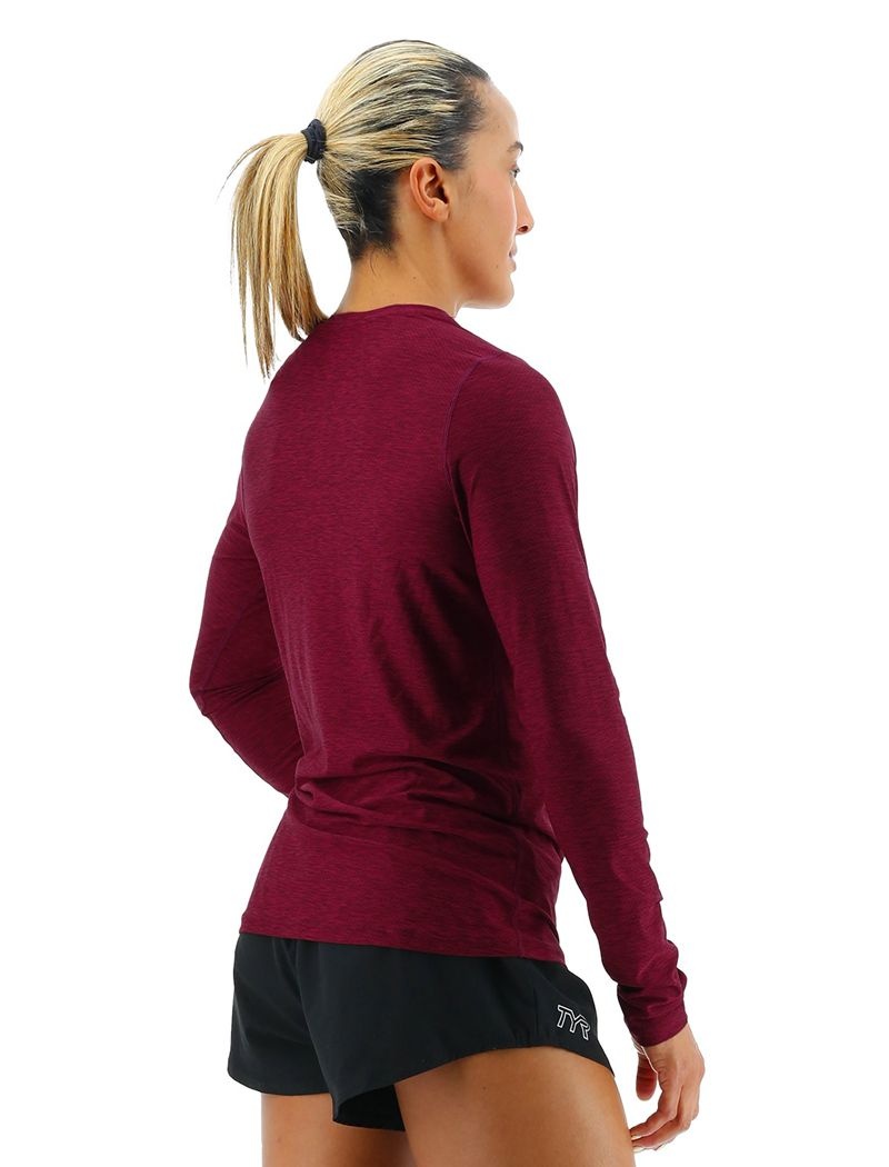 T-Shirt Tyr Airtec? Long Sleeve Femme Bordeaux | 40424217DPZ