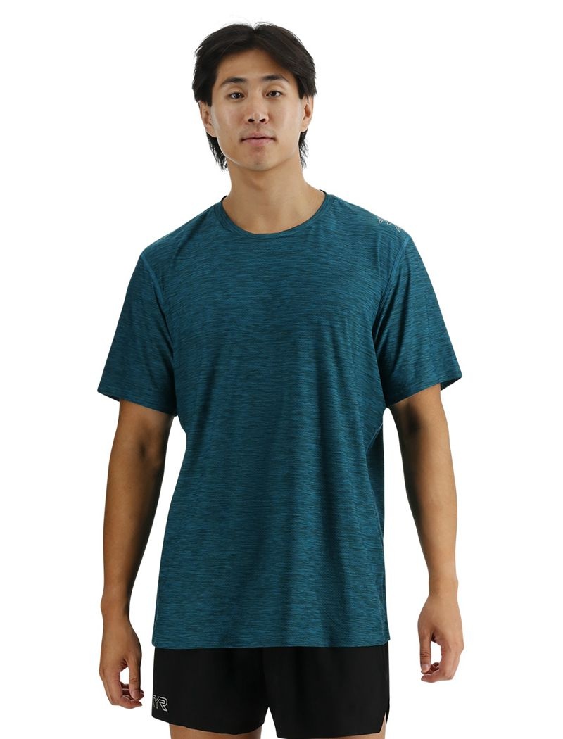 T-Shirt Tyr Airtec? Homme Bleu Vert | 36873124BKL