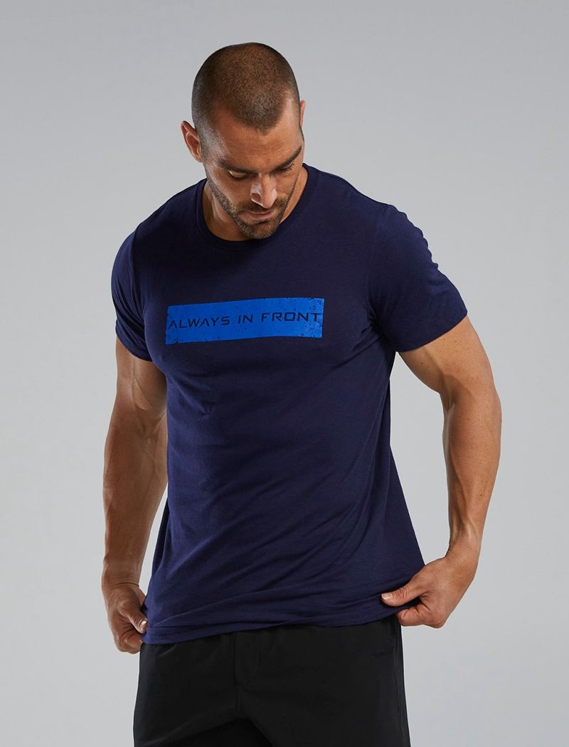 T-Shirt Tyr Ultrasoft? Corta Sleeve Graphique Distressed Always In Front Homme Bleu Marine | 04760805FIO