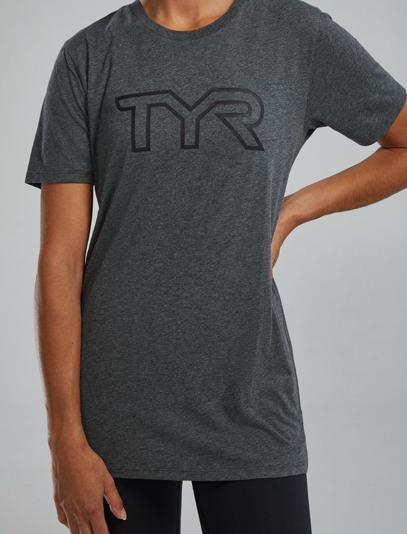 T-Shirt Tyr Ultrasoft Legere Tri Blend Tech Femme Grise Foncé | 45914316TCO