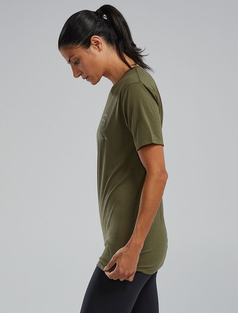 T-Shirt Tyr Ultrasoft Legere Tri Blend Tech Femme Vert Olive | 11203097LWG