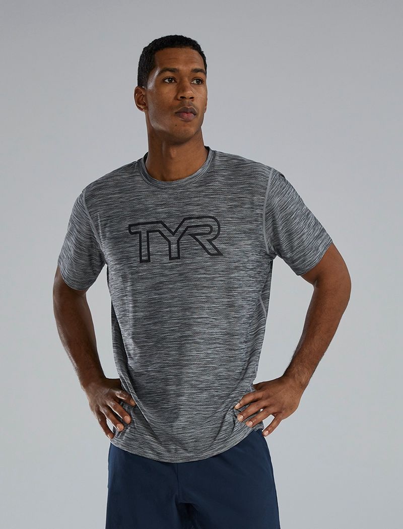 T-Shirt Tyr Airtec? Big Logo Homme Grise | 63199818TMG