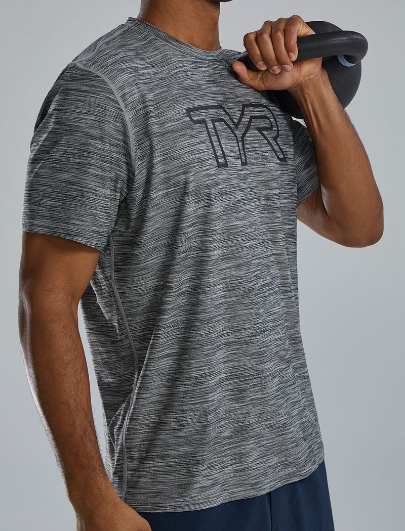 T-Shirt Tyr Airtec? Big Logo Homme Grise | 63199818TMG