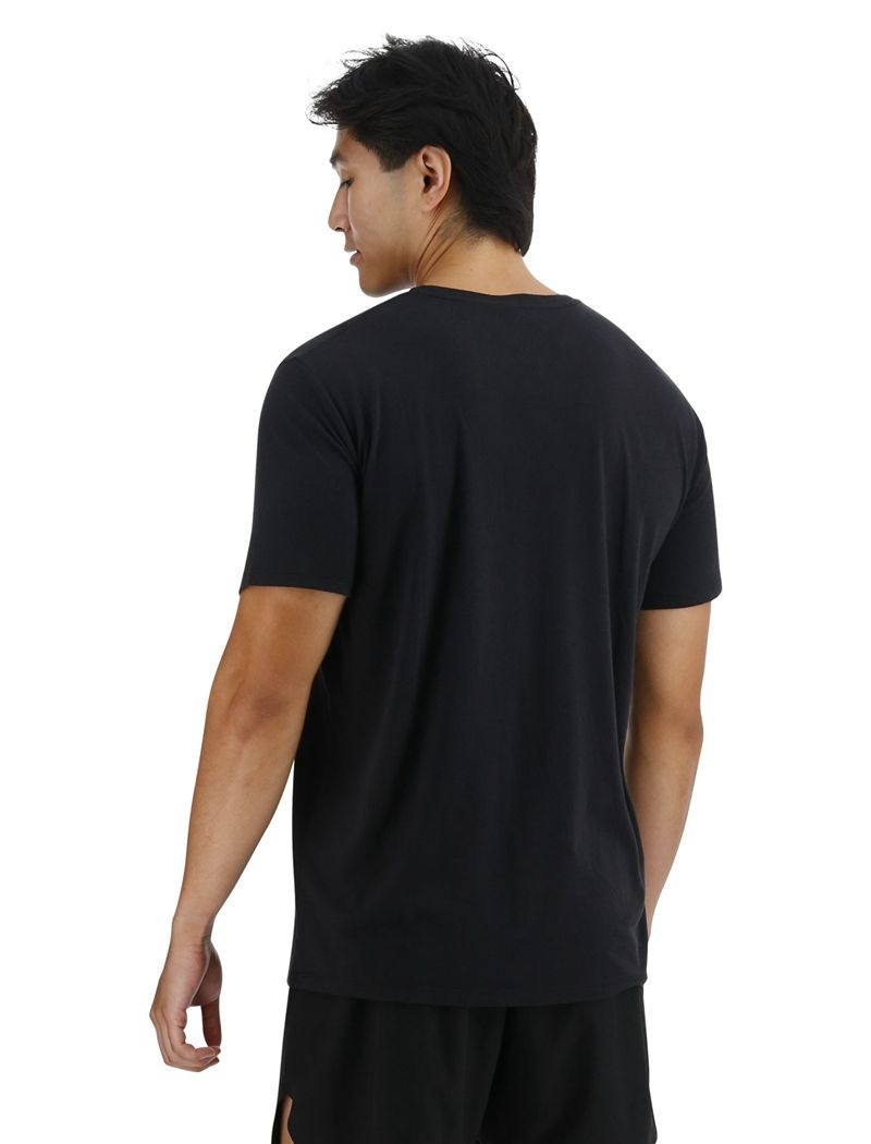 T-Shirt Tyr Ultrasoft Big Logo Tri-blend Tech Homme Noir | 86346779ALJ