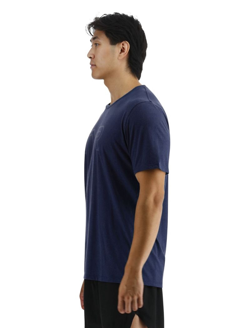 T-Shirt Tyr Ultrasoft Big Logo Tri-blend Tech Homme Bleu Marine | 38914173HZM