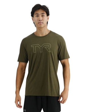 T-Shirt Tyr Ultrasoft Big Logo Tri-blend Tech Homme Vert Olive | 29996124VIR