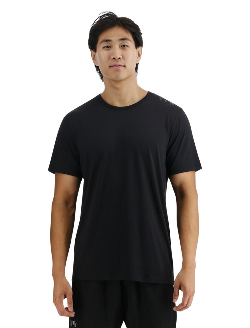 T-Shirt Tyr Ultrasoft Legere Tech Homme Noir | 77843467CEG