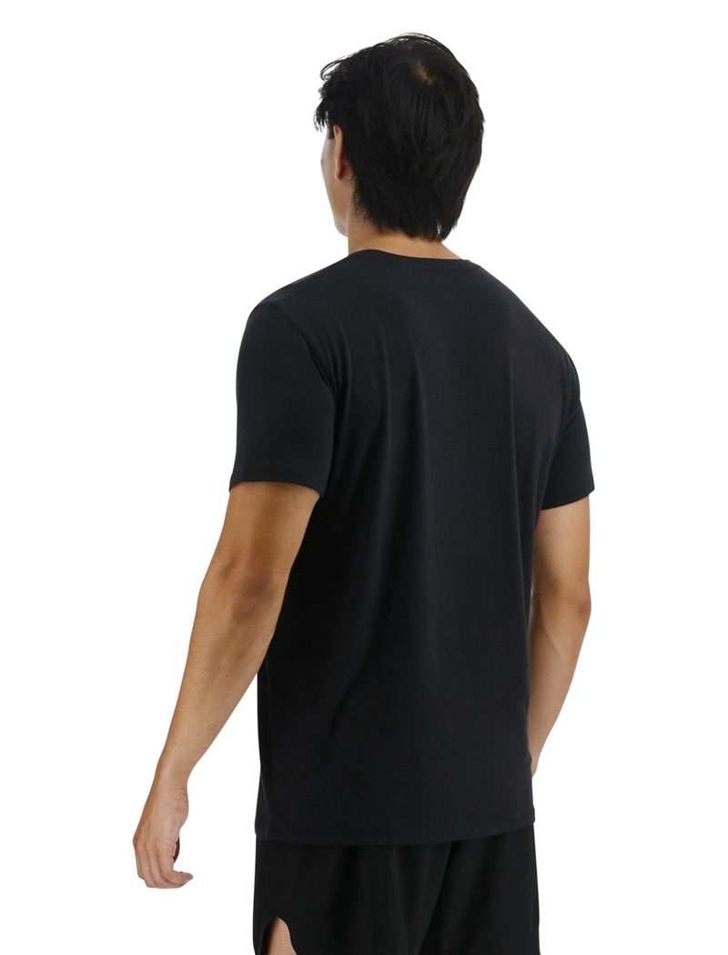 T-Shirt Tyr Ultrasoft Legere Tech Homme Noir | 77843467CEG