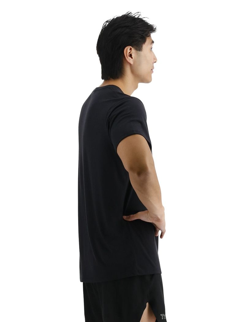 T-Shirt Tyr Ultrasoft Legere Tech Homme Noir | 77843467CEG