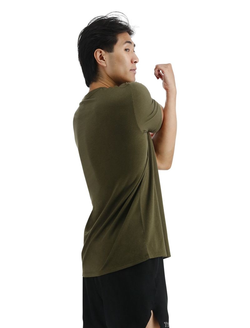 T-Shirt Tyr Ultrasoft Legere Tech Homme Vert Olive | 71673447YZH