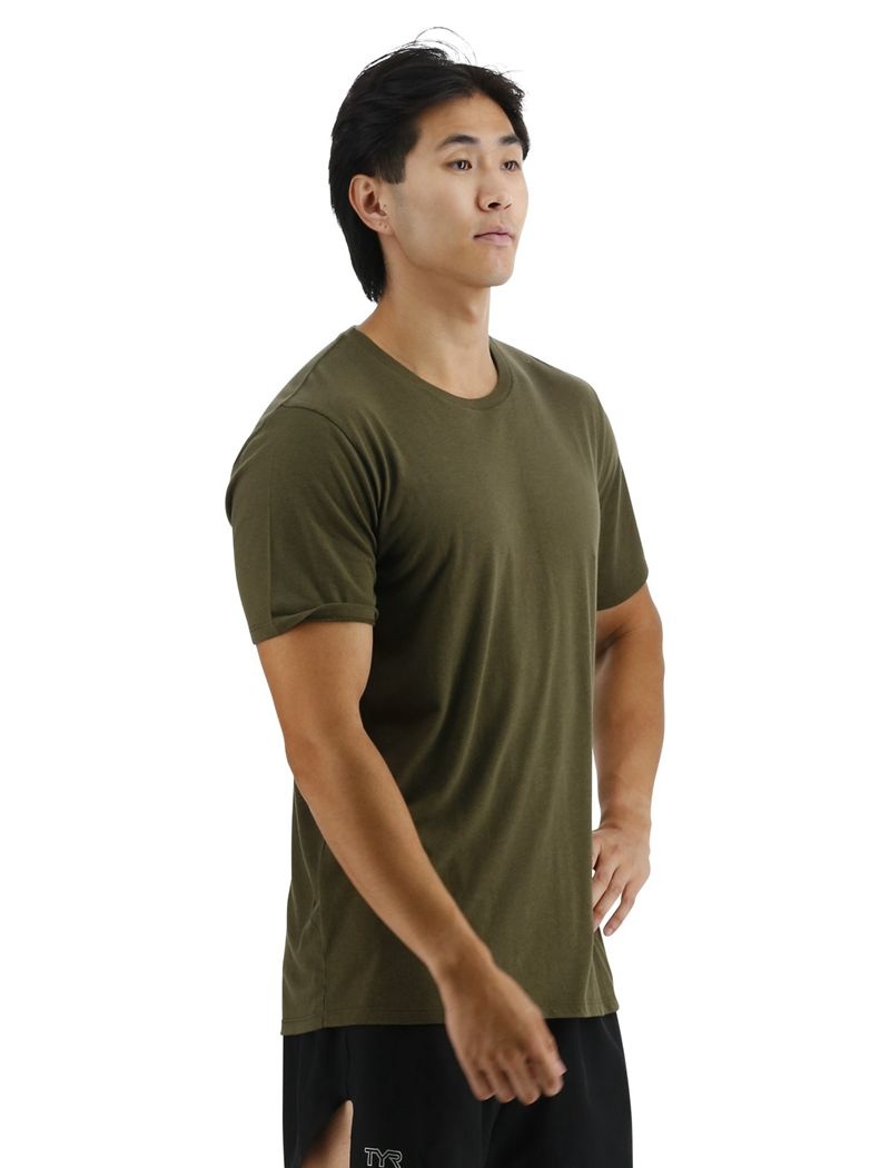 T-Shirt Tyr Ultrasoft Legere Tech Homme Vert Olive | 71673447YZH