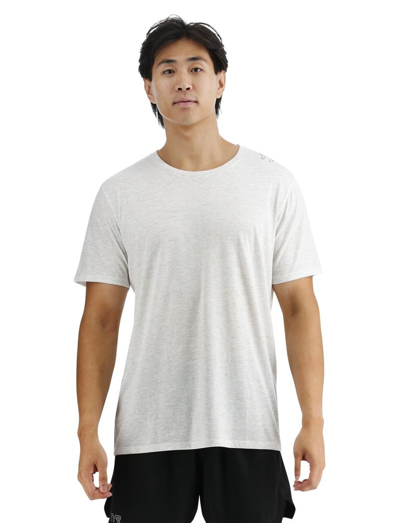 T-Shirt Tyr Ultrasoft Legere Tech Homme Grise Clair | 57187290OBY