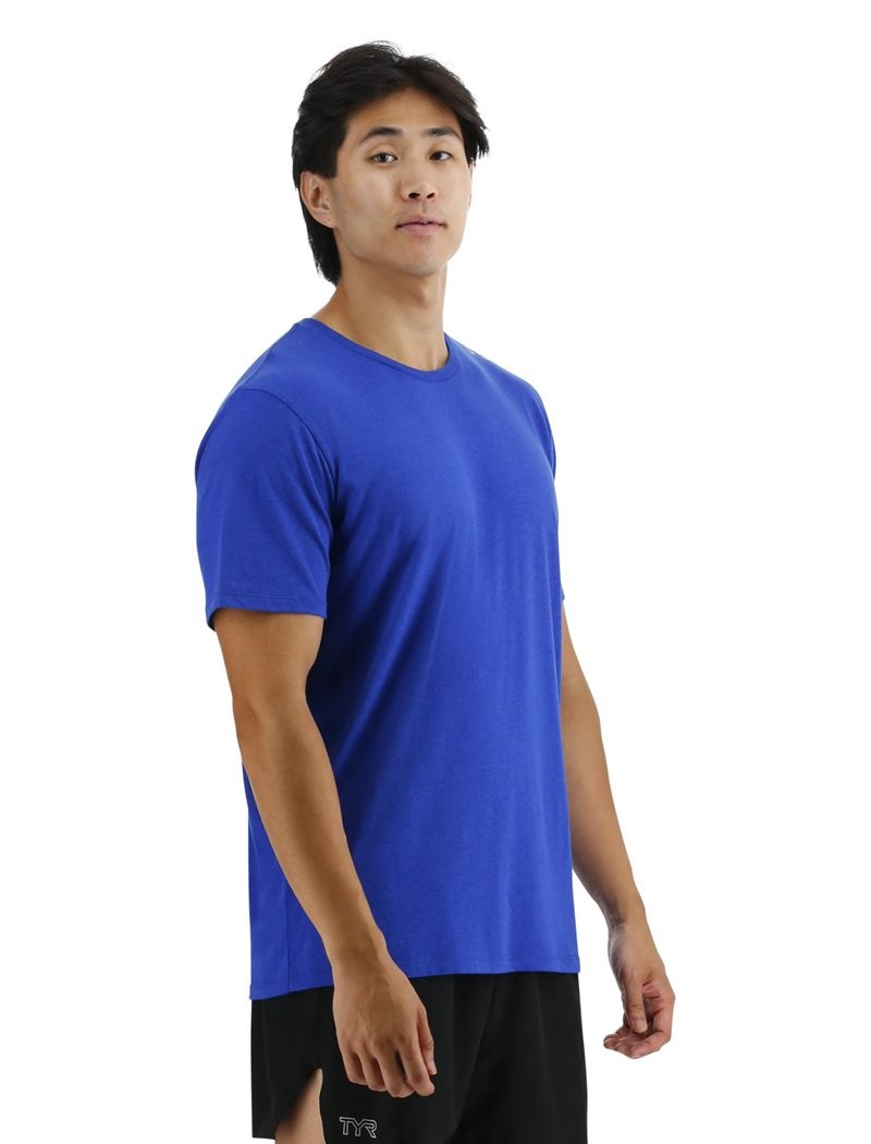 T-Shirt Tyr Ultrasoft Legere Tech Homme Bleu | 46880308LYJ