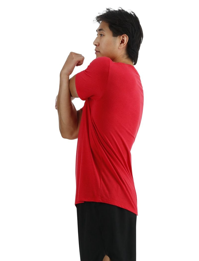 T-Shirt Tyr Ultrasoft Legere Tech Homme Rouge | 92501776DKJ