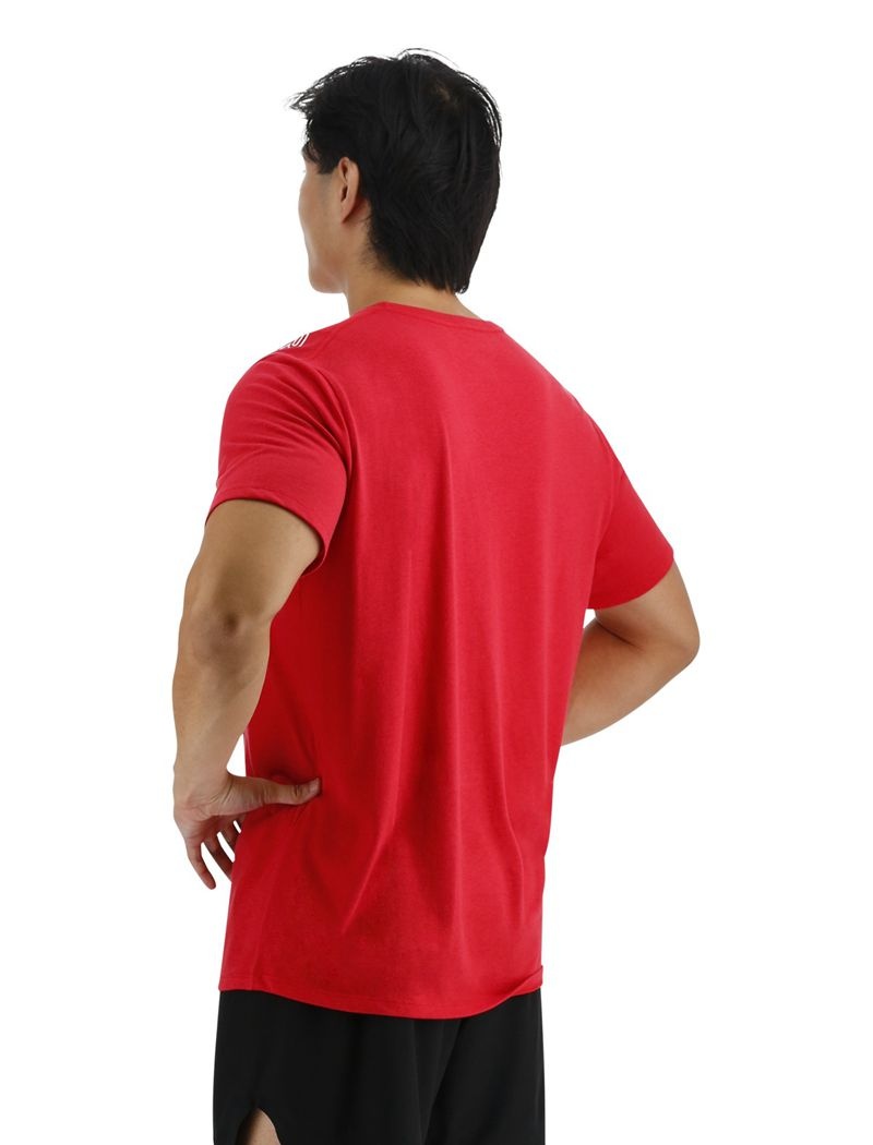 T-Shirt Tyr Ultrasoft Legere Tech Homme Rouge | 92501776DKJ